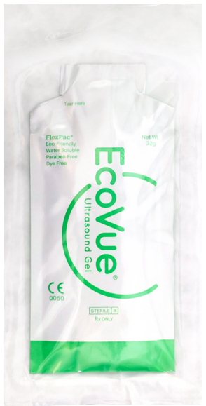 EcoVue Ultrasound Gel 282 32g Sterile Packet with Overwrap